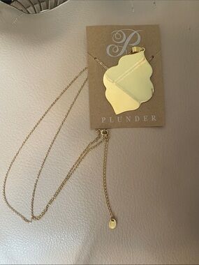 Plunder Gold Leaf Mirror Pendant Necklace